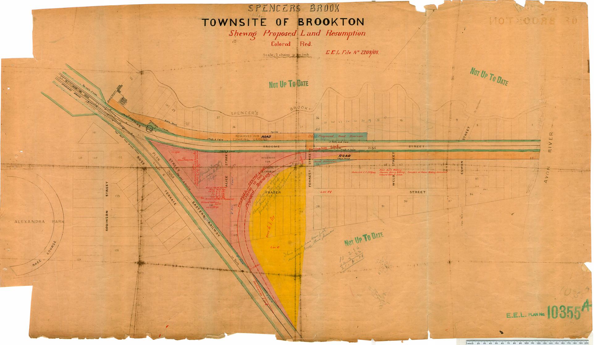 Proposed map of Brookton, renamed to Spencers Brook